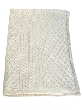 ARAN SWEATER MARKET wool sweater knit throw ivory off white